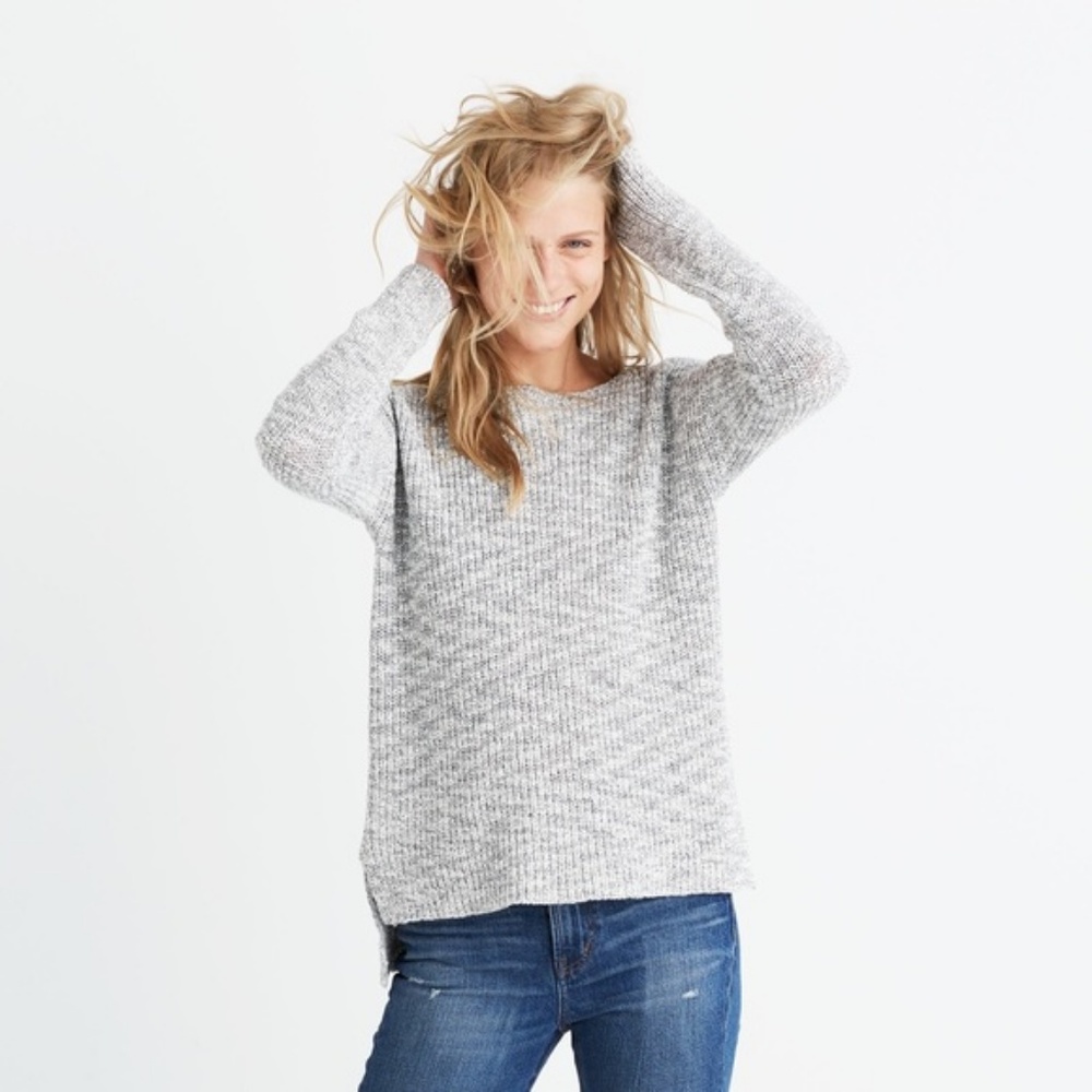 madewell marled grey Pullover Sweater